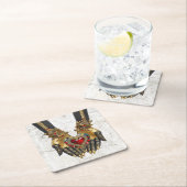 Das Angebot - Herz in den Händen Rechteckiger Pappuntersetzer (Vor Ort)