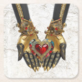 Das Angebot - Herz in den Händen Rechteckiger Pappuntersetzer (Vorderseite)