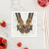 Das Angebot - Herz in den Händen Serviette (Beispiel)