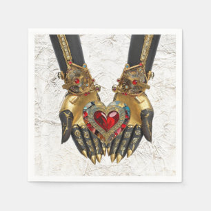 Das Angebot - Herz in den Händen Serviette