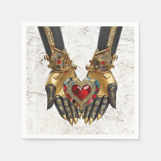 Das Angebot - Herz in den Händen Serviette (Vorderseite)