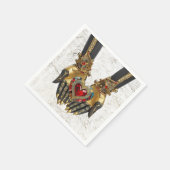 Das Angebot - Herz in den Händen Serviette (Ecke)