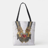 Das Angebot - Herz in den Händen Tasche (Rückseite)