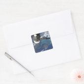 Das angedockte Raumfahrzeug Progress 22 Quadratischer Aufkleber (Umschlag)