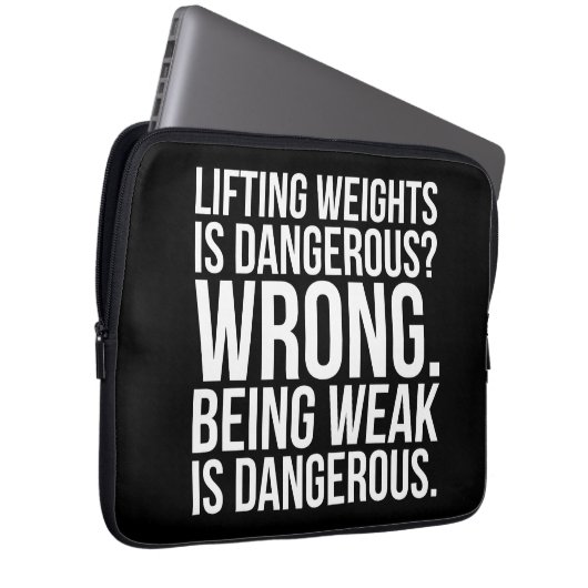 Das Anheben von Gewichten ist gefährlich oder schw Laptopschutzhülle (Vorne Rechts)