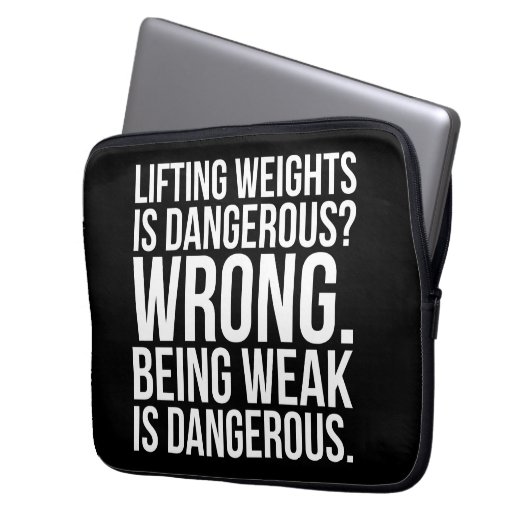Das Anheben von Gewichten ist gefährlich oder schw Laptopschutzhülle (Vorderseite Links)
