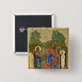 Das Anheben von Lazarus, russische Ikone Button (Vorne & Hinten)