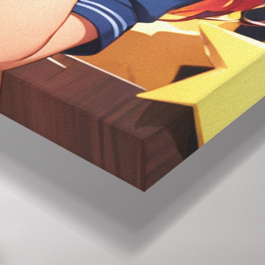 Das Anime-Mädchen Leinwanddruck (Ecke(Unten))