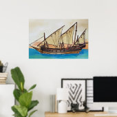 Das antike Segelschiff Xebec Poster (Heimbüro)