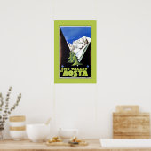 Das Aostatal Italienische Alpen Reiseplakat Poster (Küche)