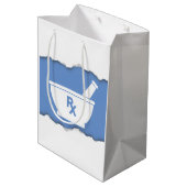 Das Apotheken-Mörser-und Stampfe-Symbol, das Mittlere Geschenktüte (Rückseite Schrägansicht)