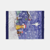 Das Aquarell der Tiere Weihnachts Fleecedecke (Vorderseite (Horizontal))
