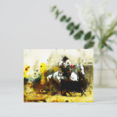 Das arbeitende arabische Pferd Postkarte (Stehend Vorderseite)