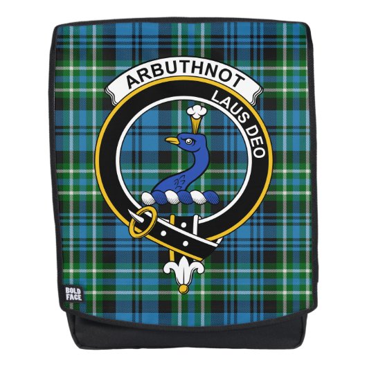 Das Arbuthnot Jagdklan Wappen Tartan Kariert Rucksack (Vorderseite)