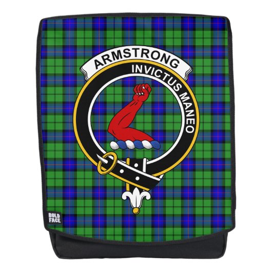Das Armstrong Ancient Clan Wappen Tartan Kariert Rucksack (Vorderseite)