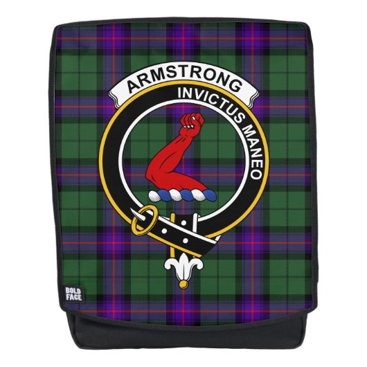 Das Armstrong Clan Wappen Tartan Kariert Rucksack (Vorderseite)