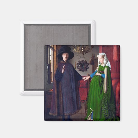 Das Arnolfini-Portrait, Jan van Eyck Magnet (Vorderseite/Rückseite)