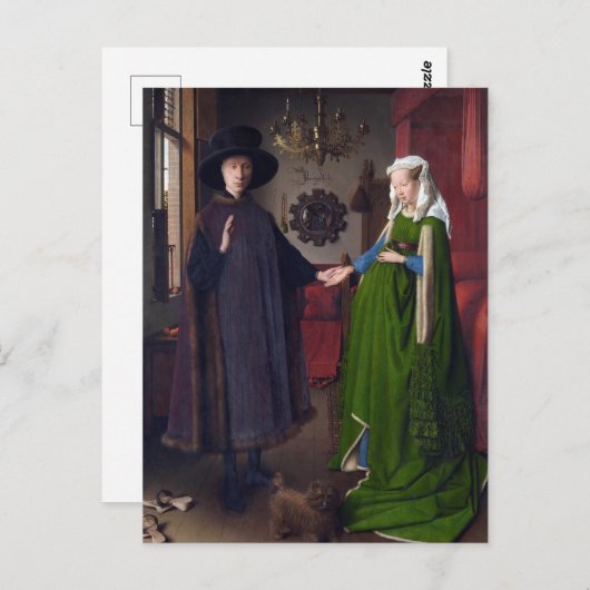 Das Arnolfini-Portrait von Jan van Eyck Postkarte (Vorne/Hinten)