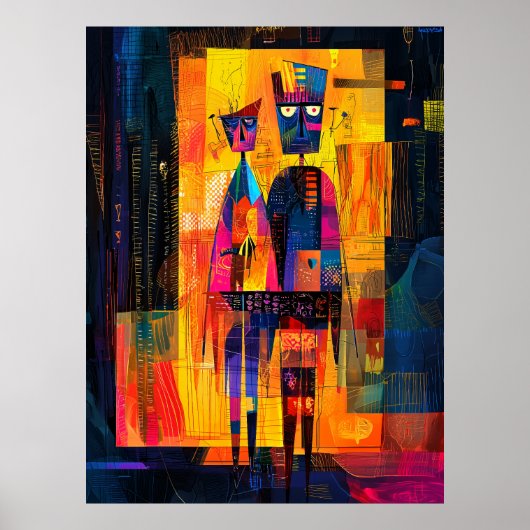 Das Arnolfini-Portrait wurde in Abstrakt Poster (Vorne)