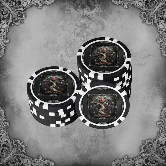 Das Art Deco Design 'Baum des Lebens'. Pokerchips