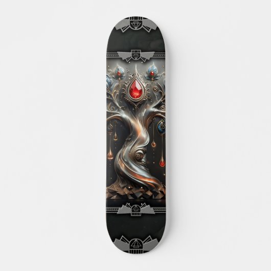 Das Art Deco-Design 'Baum des Lebens'. Skateboard (Vorne)