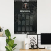Das Art Deco-Design des Baums des Lebens. Poster (Heimbüro)
