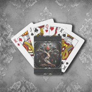 Das Art Deco-Design des Baums des Lebens. Spielkarten