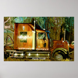 Das Art Poster des Sunlit Freight Truck Truckfahre