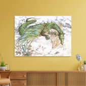 Das Artwork des grünen Drachen Leinwanddruck (Insitu (Wohnzimmer))
