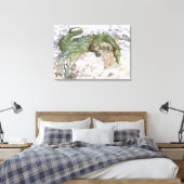 Das Artwork des grünen Drachen Leinwanddruck (Insitu (Schlafzimmer))