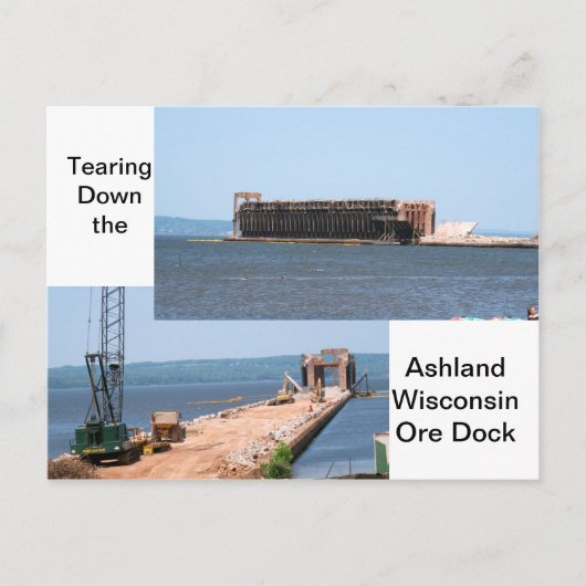 Das Ashland Wisconsin Ore Dock abreißen Postkarte (Vorderseite)