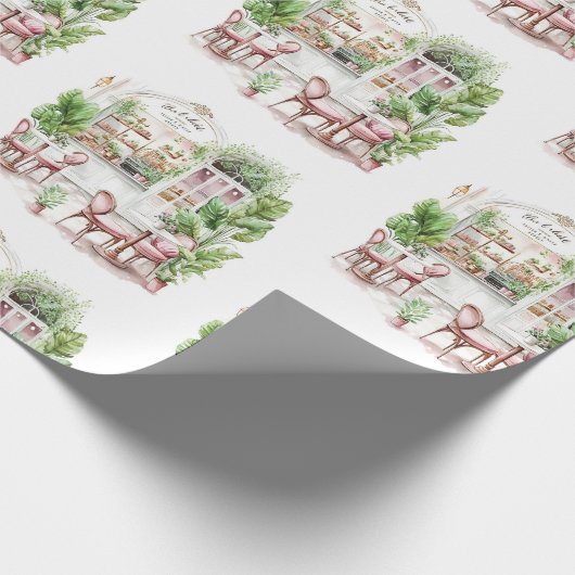 Das ästhetische Französisch-Café, Vintag, Geschenkpapier (Ecke)