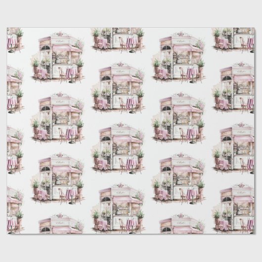 Das ästhetische Französisch-Café, Vintag, Geschenkpapier (Flach)