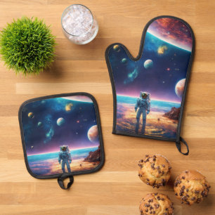 Das Astro-Abenteuer Ofenhandschuh & Topflappen-Set