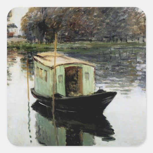 Das Atelierboot Quadratischer Aufkleber (Vorderseite)