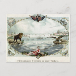 Das Atlantic Cable Vintage Poster 1866 wurde wiede Postkarte
