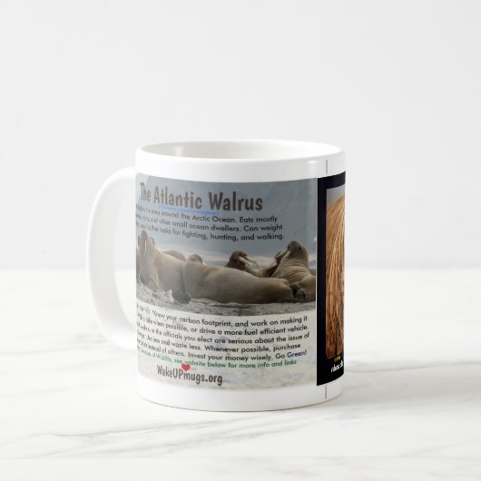 Das atlantische Walroß wird gefährdet Kaffeetasse (Vorderseite Links)