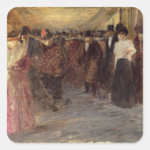 Das Auditorium, c.1890 Quadratischer Aufkleber