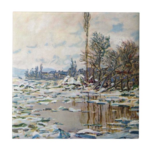Das Aufbrechen des Eises von Claude Monet Fliese (Vorderseite)