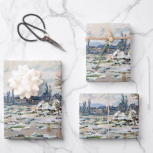 Das Aufbrechen des Eises von Claude Monet Geschenkpapier Set