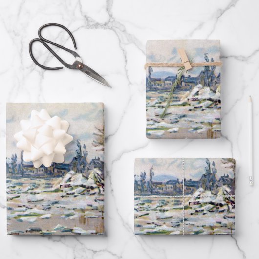 Das Aufbrechen des Eises von Claude Monet Geschenkpapier Set (Vorderseite)