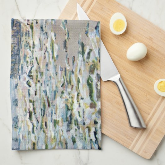 Das Aufbrechen des Eises von Claude Monet Geschirrtuch (Viertel Falte)