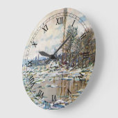Das Aufbrechen des Eises von Claude Monet Große Wanduhr (Winkel)