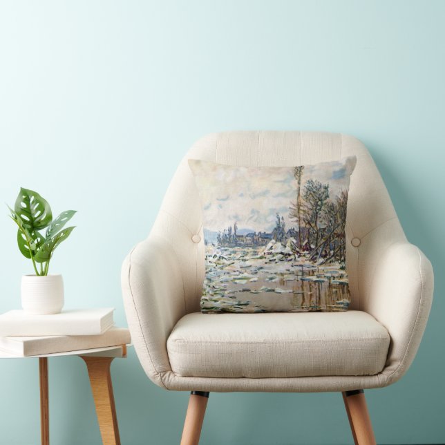 Das Aufbrechen des Eises von Claude Monet Kissen (Stuhl )