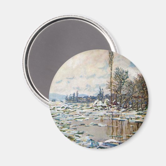 Das Aufbrechen des Eises von Claude Monet Magnet (Vorderseite/Rückseite)