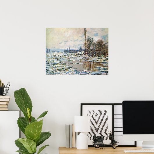 Das Aufbrechen des Eises von Claude Monet Poster (Heimbüro)