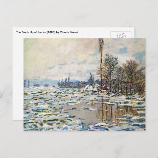 Das Aufbrechen des Eises von Claude Monet Postkarte (Vorne/Hinten)