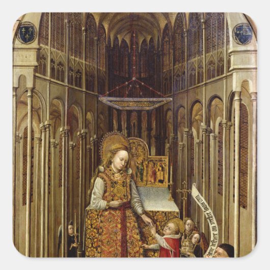 Das Aufrufen der Jungfrau Quadratischer Aufkleber (Vorderseite)