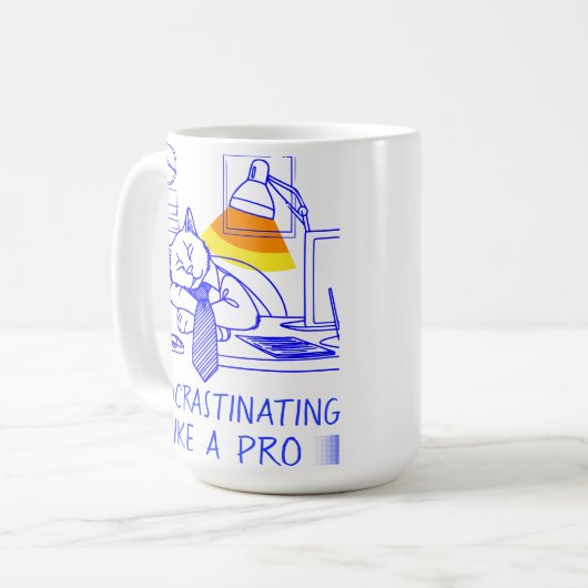 Das Aufschieben wie ein Pro (blau) Kaffeetasse (Vorderseite Links)