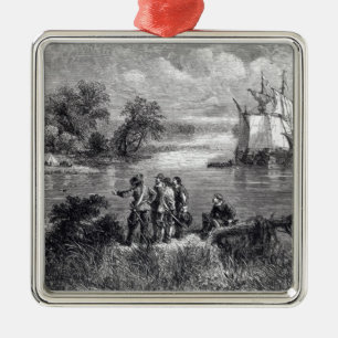Das aufsteigende Moravians das Delaware Silbernes Ornament